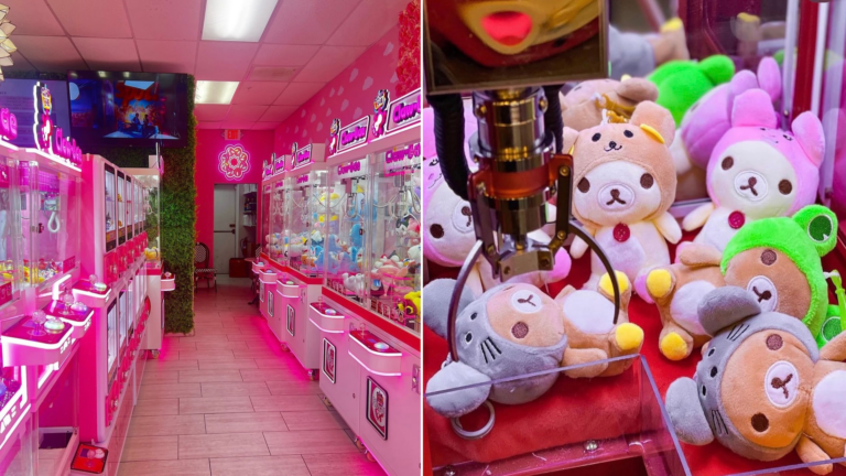 claw machines full of plush toys