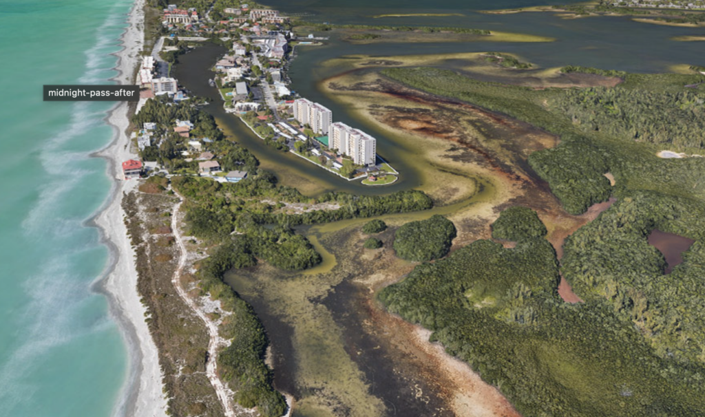 areal view of ocean and waterway